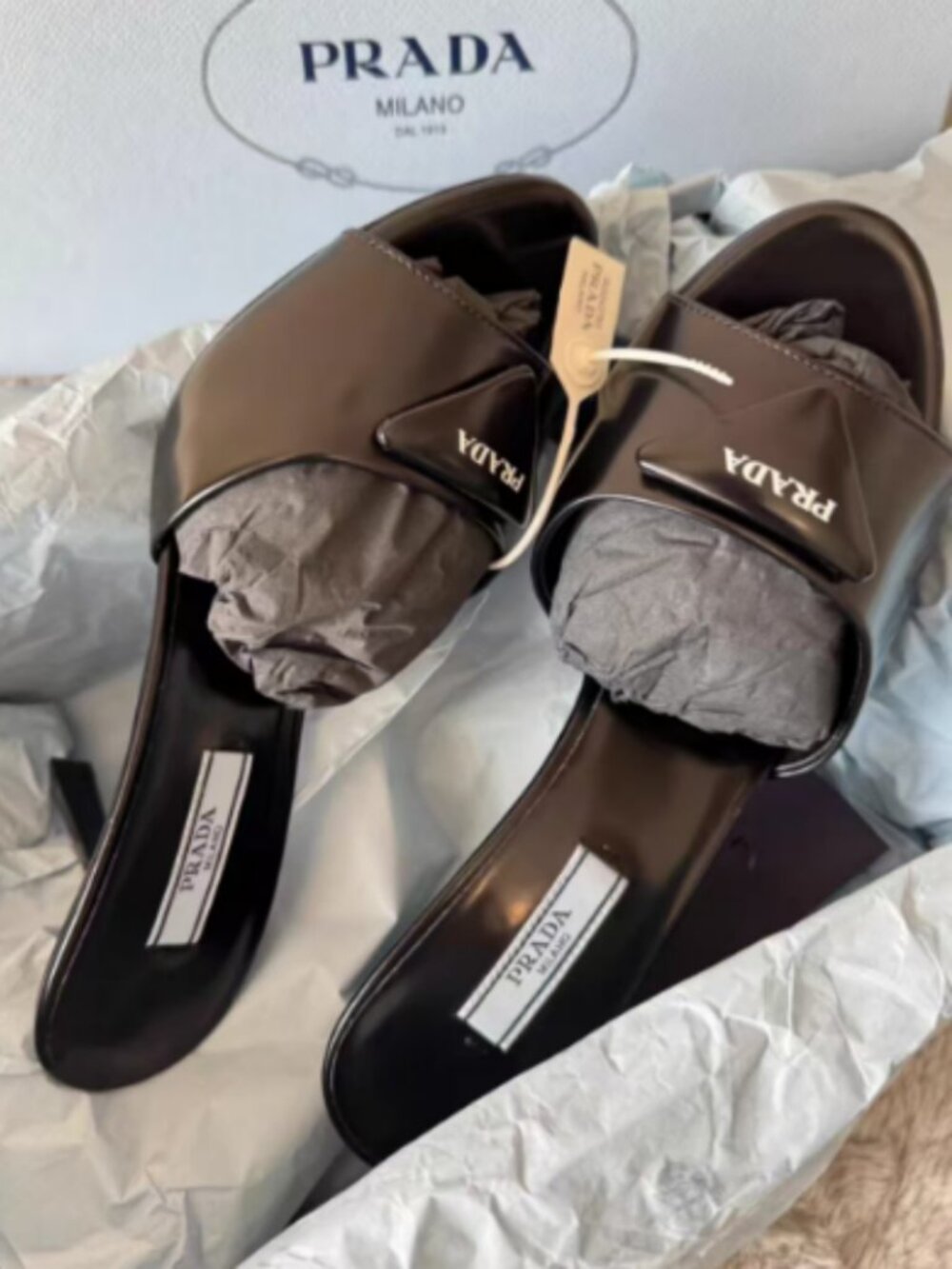 Prada High Heel Mule Sandals